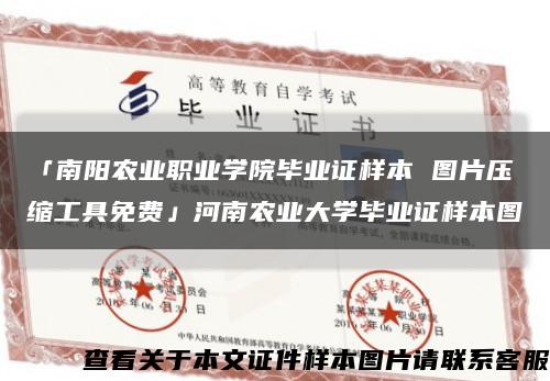 「南阳农业职业学院毕业证样本 图片压缩工具免费」河南农业大学毕业证样本图缩略图