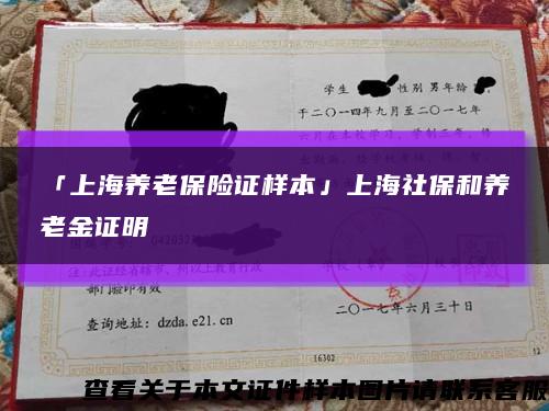 「上海养老保险证样本」上海社保和养老金证明缩略图