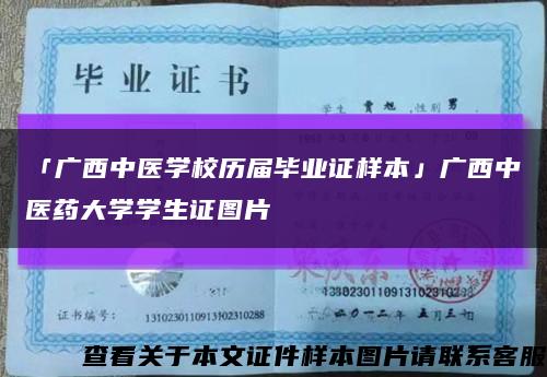 「广西中医学校历届毕业证样本」广西中医药大学学生证图片缩略图