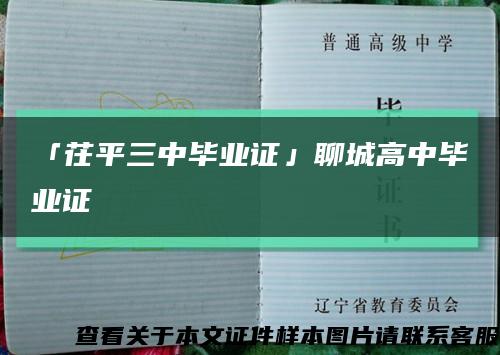 「茌平三中毕业证」聊城高中毕业证缩略图