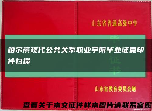 哈尔滨现代公共关系职业学院毕业证复印件扫描缩略图