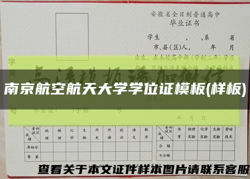 南京航空航天大学学位证模板(样板)缩略图