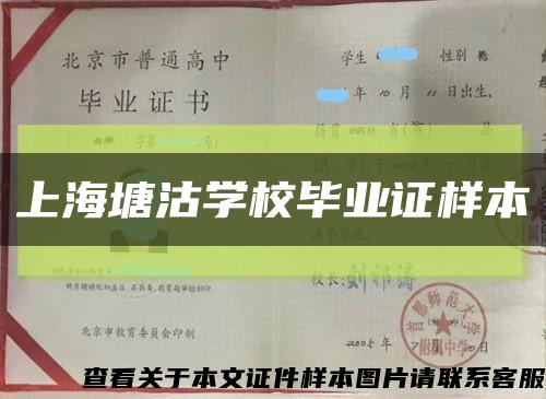 上海塘沽学校毕业证样本缩略图