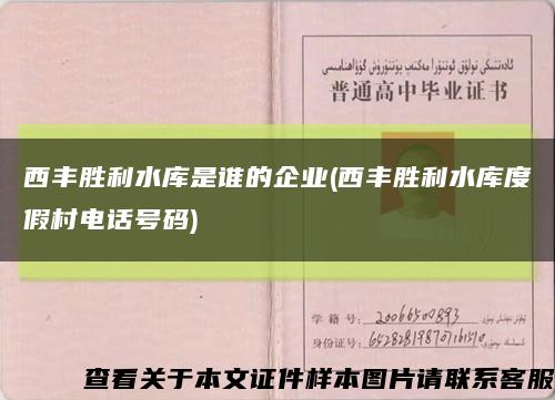 西丰胜利水库是谁的企业(西丰胜利水库度假村电话号码)缩略图