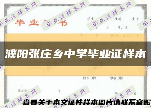濮阳张庄乡中学毕业证样本缩略图