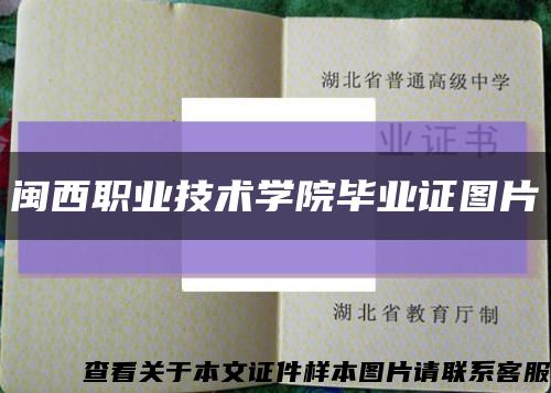 闽西职业技术学院毕业证图片缩略图