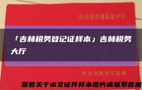 「吉林税务登记证样本」吉林税务大厅缩略图
