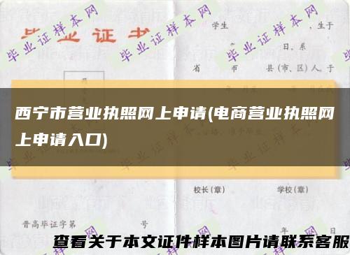 西宁市营业执照网上申请(电商营业执照网上申请入口)缩略图