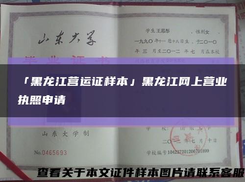「黑龙江营运证样本」黑龙江网上营业执照申请缩略图