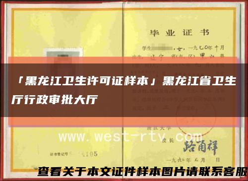 「黑龙江卫生许可证样本」黑龙江省卫生厅行政审批大厅缩略图