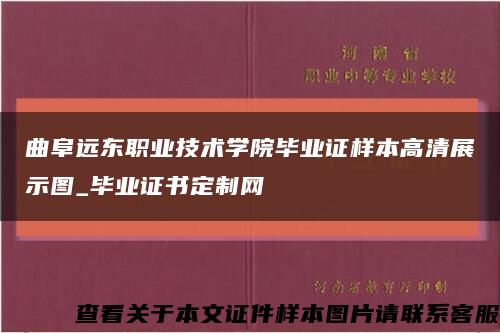 曲阜远东职业技术学院毕业证样本高清展示图_毕业证书定制网缩略图