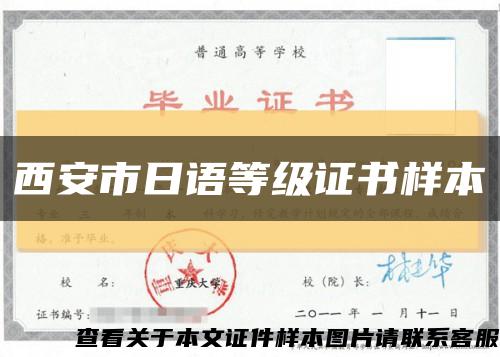 西安市日语等级证书样本缩略图