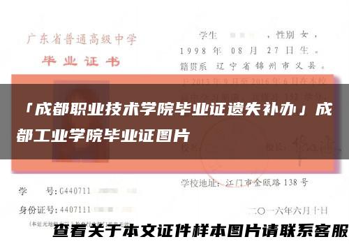 「成都职业技术学院毕业证遗失补办」成都工业学院毕业证图片缩略图