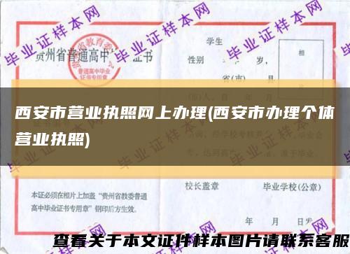 西安市营业执照网上办理(西安市办理个体营业执照)缩略图