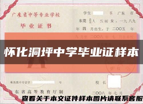 怀化洞坪中学毕业证样本缩略图