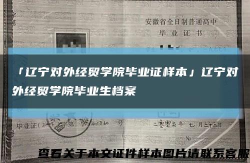 「辽宁对外经贸学院毕业证样本」辽宁对外经贸学院毕业生档案缩略图