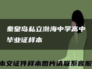 秦皇岛私立渤海中学高中毕业证样本缩略图
