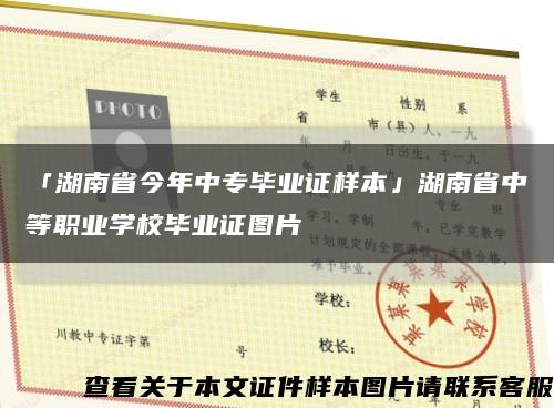 「湖南省今年中专毕业证样本」湖南省中等职业学校毕业证图片缩略图