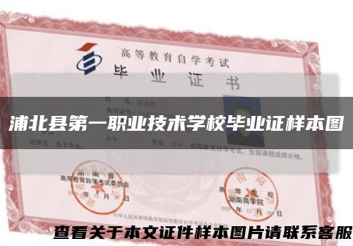 浦北县第一职业技术学校毕业证样本图缩略图