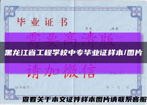 黑龙江省工程学校中专毕业证样本/图片缩略图