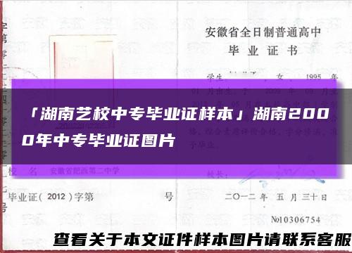 「湖南艺校中专毕业证样本」湖南2000年中专毕业证图片缩略图