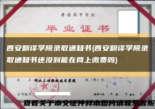 西安翻译学院录取通知书(西安翻译学院录取通知书还没到能在网上缴费吗)缩略图