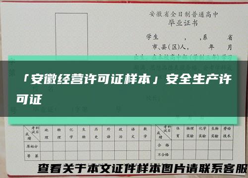 「安徽经营许可证样本」安全生产许可证缩略图