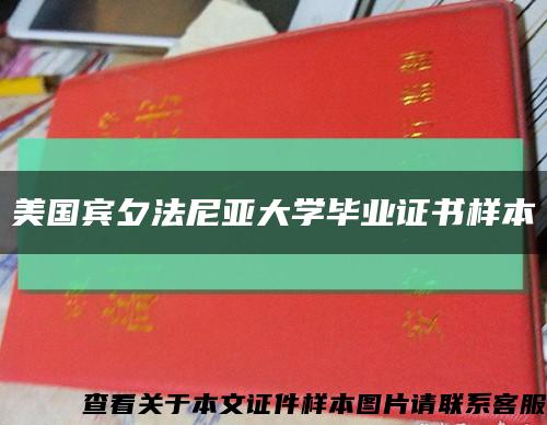 美国宾夕法尼亚大学毕业证书样本缩略图
