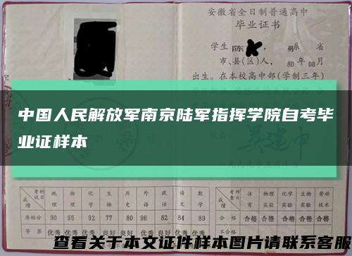 中国人民解放军南京陆军指挥学院自考毕业证样本缩略图