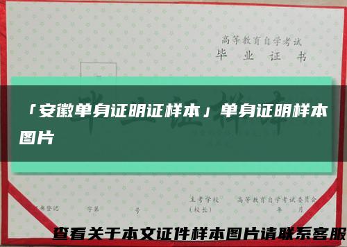 「安徽单身证明证样本」单身证明样本图片缩略图