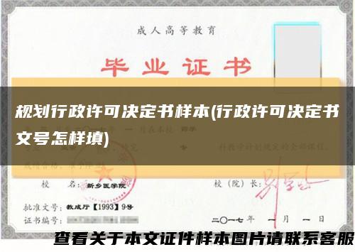 规划行政许可决定书样本(行政许可决定书文号怎样填)缩略图