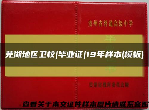 芜湖地区卫校|毕业证|19年样本(模板)缩略图