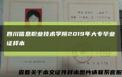 四川信息职业技术学院2019年大专毕业证样本缩略图