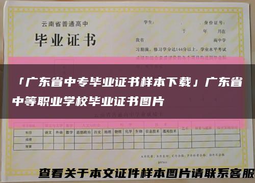 「广东省中专毕业证书样本下载」广东省中等职业学校毕业证书图片缩略图