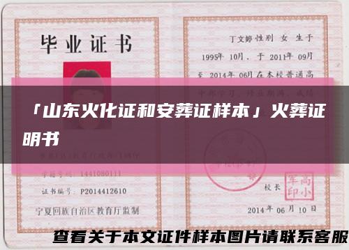 「山东火化证和安葬证样本」火葬证明书缩略图