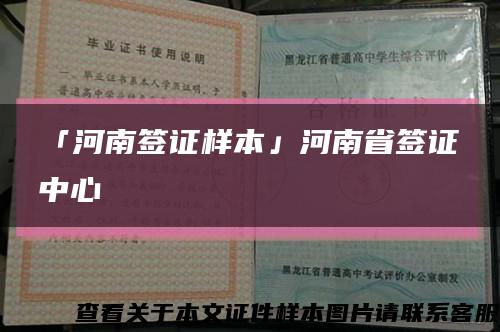 「河南签证样本」河南省签证中心缩略图