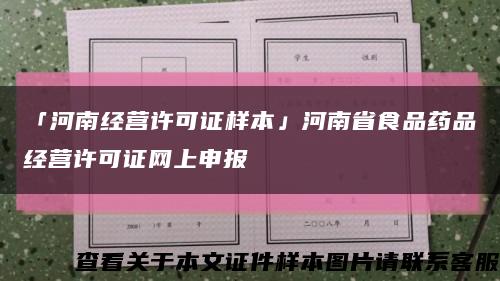 「河南经营许可证样本」河南省食品药品经营许可证网上申报缩略图
