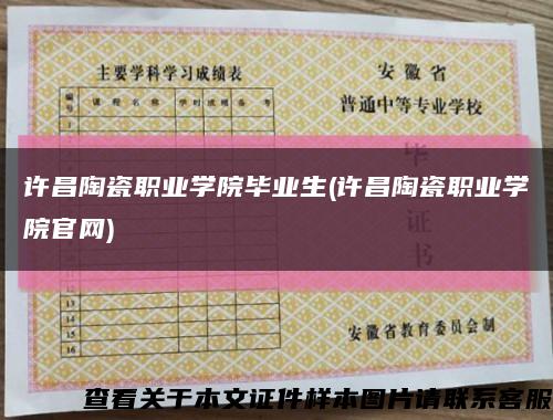 许昌陶瓷职业学院毕业生(许昌陶瓷职业学院官网)缩略图