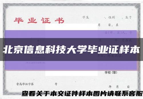 北京信息科技大学毕业证样本缩略图