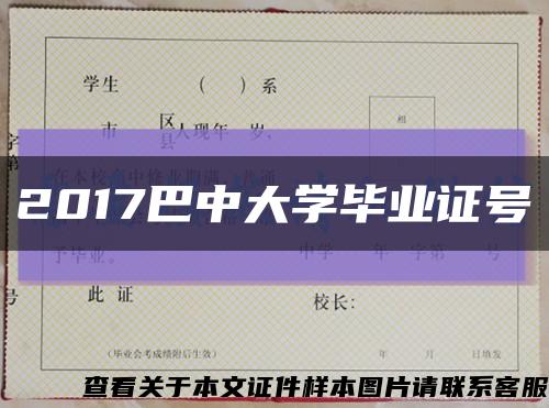 2017巴中大学毕业证号缩略图