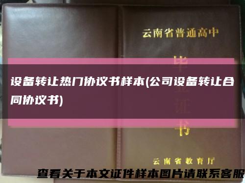 设备转让热门协议书样本(公司设备转让合同协议书)缩略图
