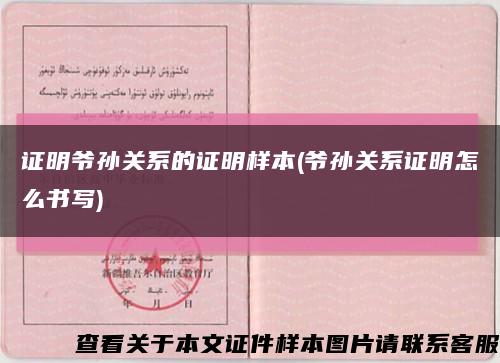 证明爷孙关系的证明样本(爷孙关系证明怎么书写)缩略图
