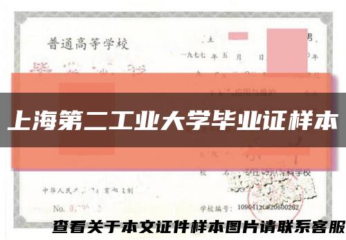 上海第二工业大学毕业证样本缩略图