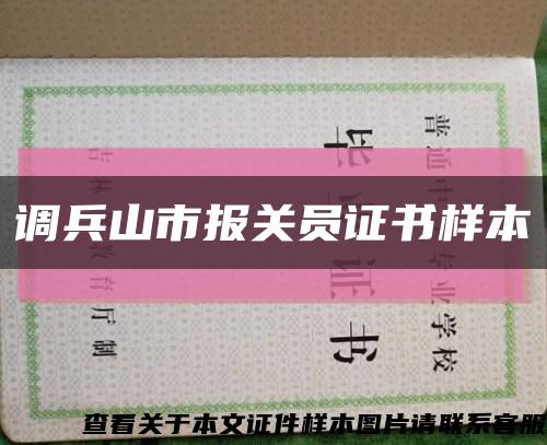 调兵山市报关员证书样本缩略图