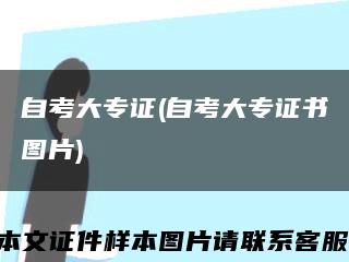 自考大专证(自考大专证书图片)缩略图