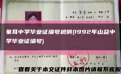 象耳中学毕业证编号规则(1992年山盆中学毕业证编号)缩略图