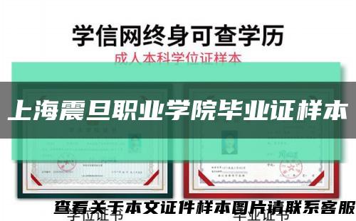 上海震旦职业学院毕业证样本缩略图