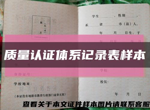 质量认证体系记录表样本缩略图