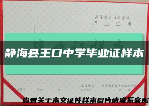 静海县王口中学毕业证样本缩略图