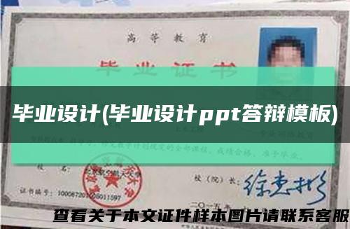 毕业设计(毕业设计ppt答辩模板)缩略图